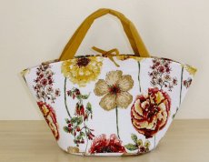 画像1: Sac de panier サックドパニエ（カゴ型バック）Garden(ガーデン）イエローベージュＭ (1)