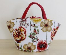 画像1: Sac de panier サックドパニエ（カゴ型バック）Garden(ガーデン）レッドＭ (1)