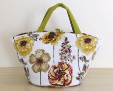 画像1: Sac de panier サックドパニエ（カゴ型バック）Garden(ガーデン）若草Ｍ (1)