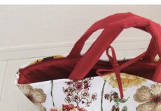 画像2: Sac de panier サックドパニエ（カゴ型バック）Garden(ガーデン）レッドＭ (2)