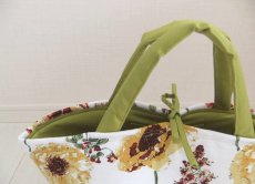 画像2: Sac de panier サックドパニエ（カゴ型バック）Garden(ガーデン）若草Ｍ (2)