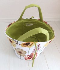 画像3: Sac de panier サックドパニエ（カゴ型バック）Garden(ガーデン）若草Ｍ (3)