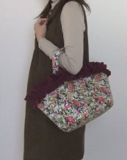 画像5: Sac de panier サックドパニエ（カゴ型バック）Kobana(小花）パープルフリルＭ (5)