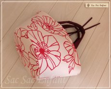 画像2: Sac de panier サックドパニエ（カゴ型バッグ）Cotton rose(コットンローズ）　ピンク＆エンジ　Ｍ (2)