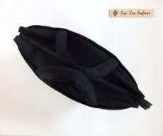 画像4: お家で洗えるバッグ　Sac de panier サックドパニエ（かごバッグ）Coquelicot(コクリコ）ブラック　M・ファスナー  (4)